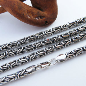 Серебряная цепь Византийское плетение